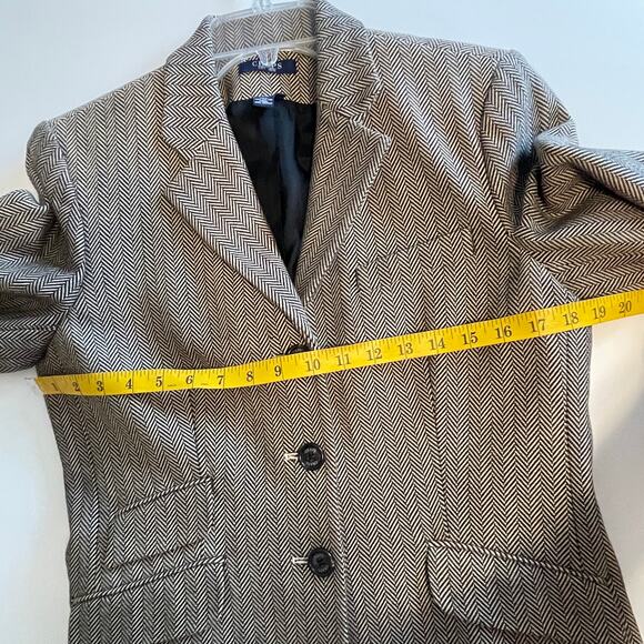 CHAPS Houndstooth Blazer Womens Size 8 Black & Cream Button Career Jacket - Picture 5 of 6